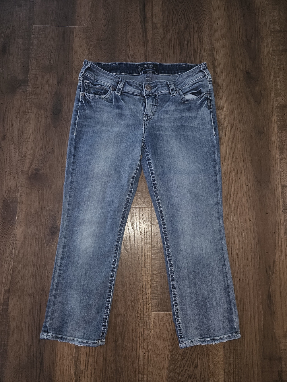 Silver Jeans Light Blue Cropped Straight Leg Jeans